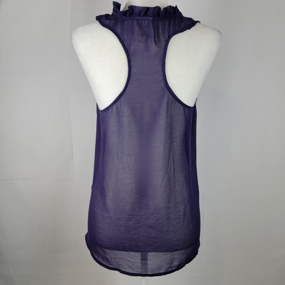 Yaya Nom de Plume Purple Sheer Top medium Anthropologie - Picture 4 of 6